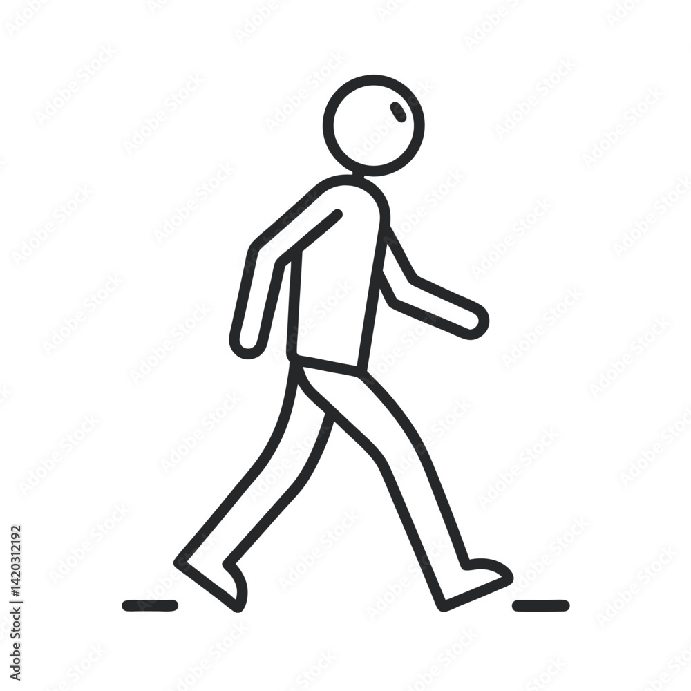Human Walking Pose Outline Human Walking Pose Outline