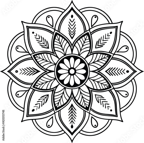 Floral Mandala Design – Intricate Vector Artwork