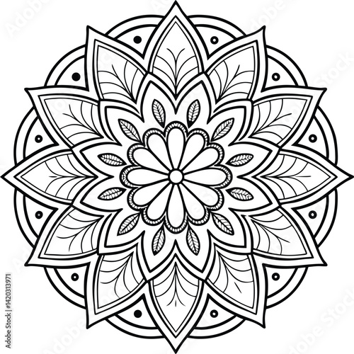 Floral Mandala Design – Intricate Vector Artwork