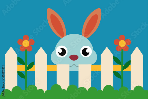 easter bunny on a fence