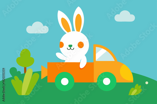 easter bunny with easter eggs