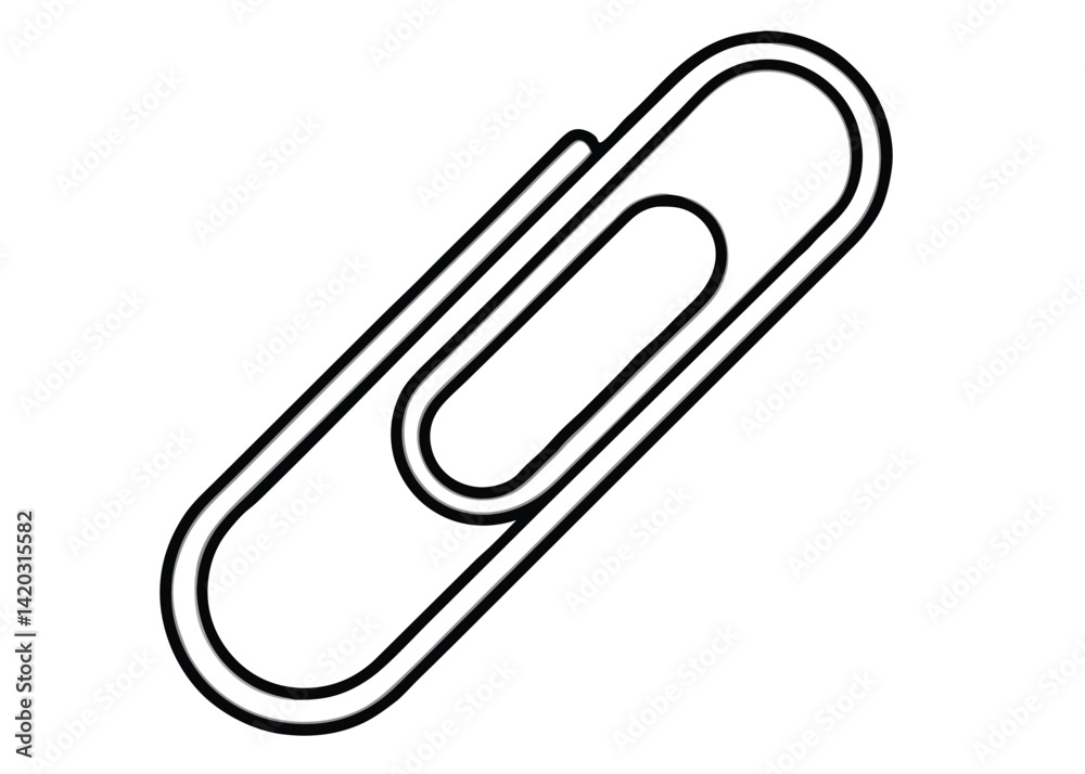 Paperclip line art silhouette vector Paperclip line art silhouette vector