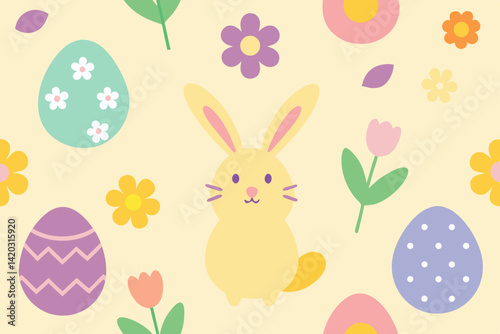 easter seamless pattern with easter eggs