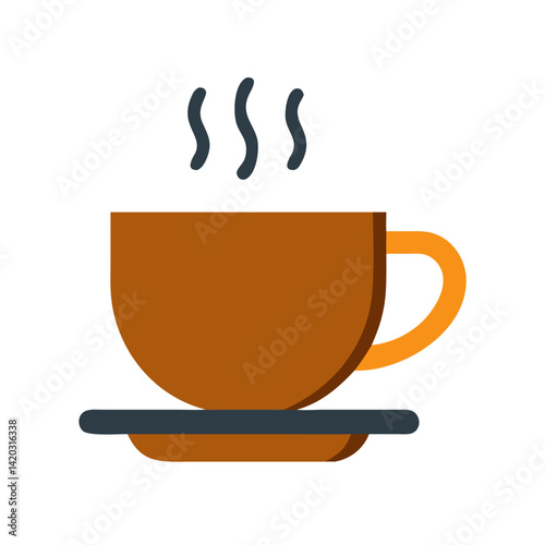 Steaming Coffee: A visually appealing, minimalist illustration captures the essence of a warm, freshly brewed beverage in an inviting mug.