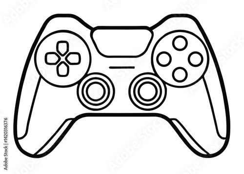 Game controller silhouette line art vector