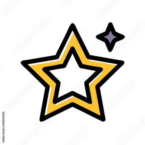 Shining Golden Star Illustration: A captivating illustration of a radiant golden star with a smaller star in the upper right, embodying elegance and excellence.