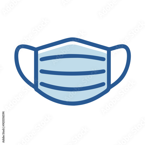 Medical Protection Mask: A clean, medical mask, designed to provide essential protection against airborne hazards, rendered in a modern, minimalist style.