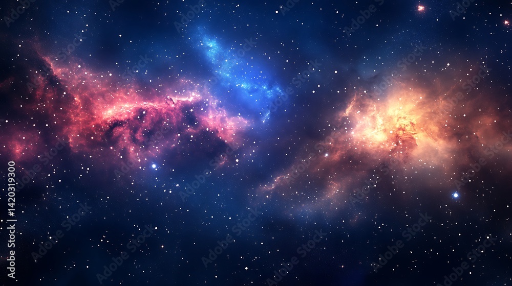 Obraz premium Celestial explosion in space with brilliant star-filled background