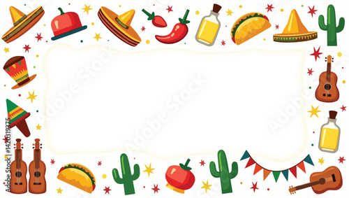 a colorful and festive Cinco de Mayo element background