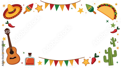 a colorful and festive Cinco de Mayo element background