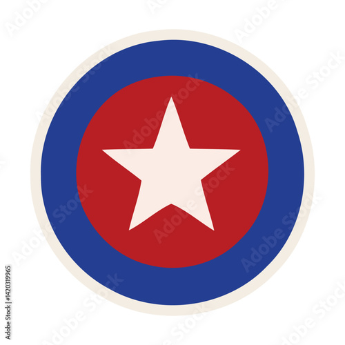 Free Download This is a shiny, round, red 3D button with a star icon and the usa national flag symbol - GFXLoad