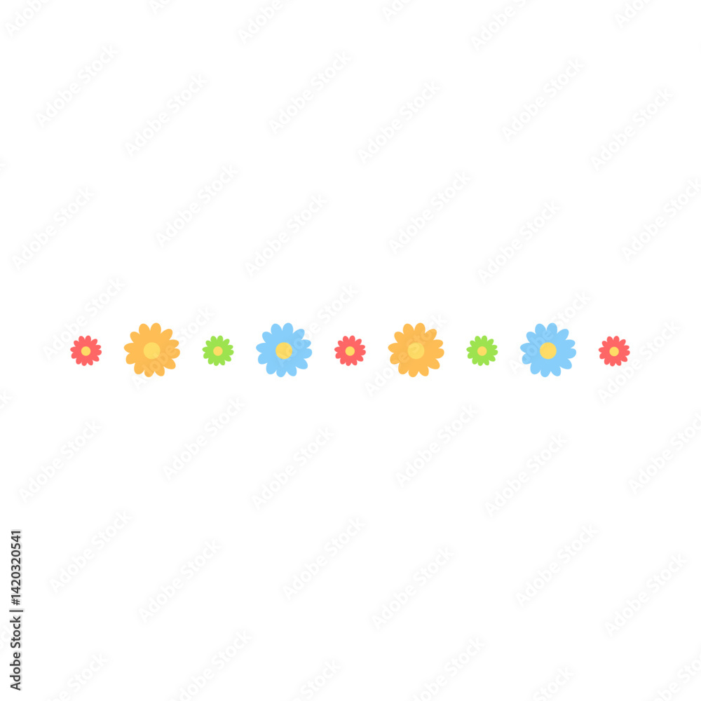 Hand drawn flowers border. Vector illustration Hand drawn flowers border. Vector illustration