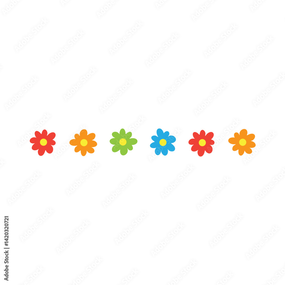 Hand drawn flowers border. Vector illustration Hand drawn flowers border. Vector illustration