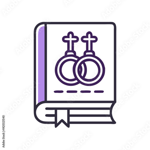 Bible Book Icon Representing Religious Wedding and Spiritual Ceremony