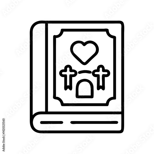 Bible Book Icon Representing Religious Wedding and Spiritual Ceremony