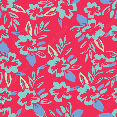 Vintage seamless floral pattern. Liberty style background of small mauve and lilac flowers. Small flowers scattered over a white background. Stock for printing on surfaces