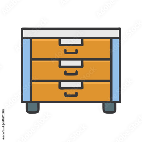 Drawer Chest with Mix Handles Icon Representing Eclectic Storage Furniture