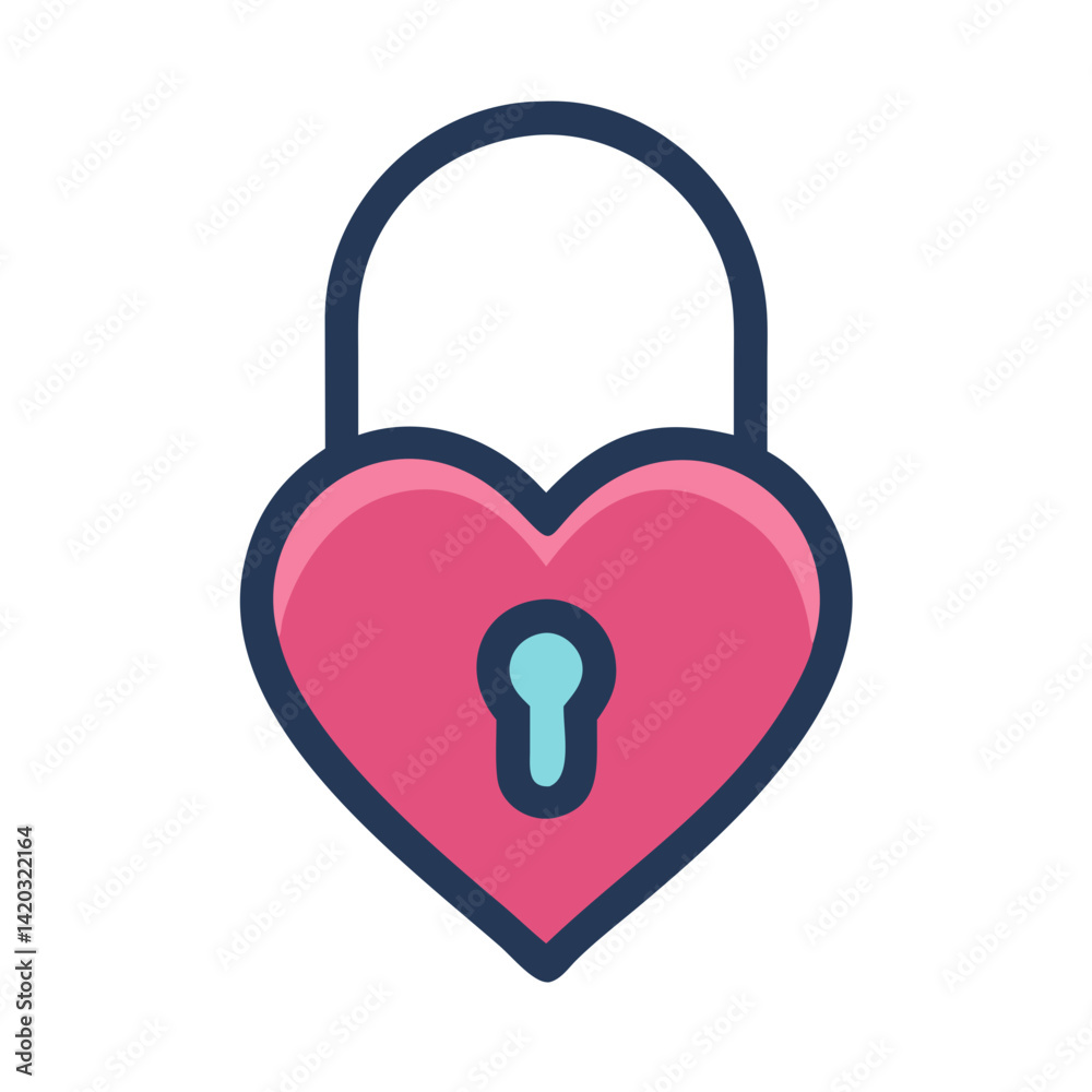 Heart Padlock Icon Representing Love and Relationship Security Heart Padlock Icon Representing Love and Relationship Security