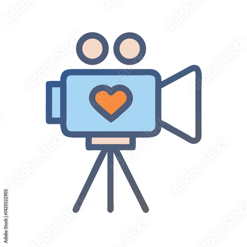 Video Camera Icon Representing Wedding Videography and Event Recording
