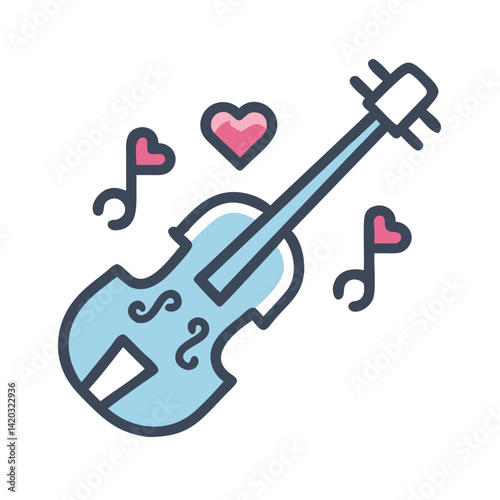 Violin Icon Representing Wedding Music Performance and Romantic Entertainment