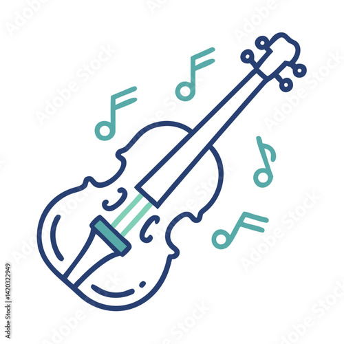 Violin Icon Representing Wedding Music Performance and Romantic Entertainment