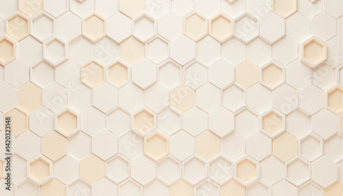Hexagonal pattern background in neutral tones for decorative use  