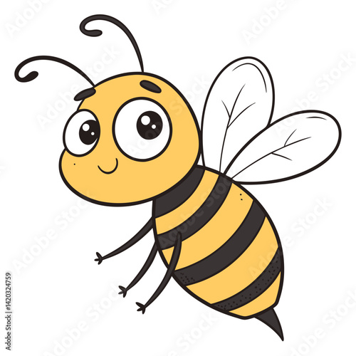 a cute bee solid white background eps