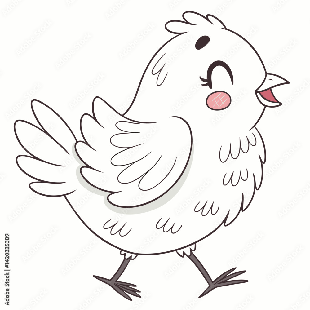 Fototapeta premium a cute chicken solid white background eps