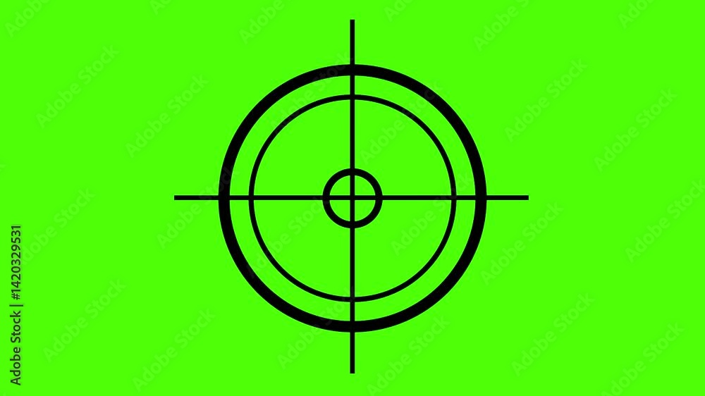 aim or target icon with green screen 
Sniper Scope Crosshair Animation Overlay with Rotating HUD Target Reticle and Circular UI Elements in Transparent Background for Video Editing, FPS Gaming Effects