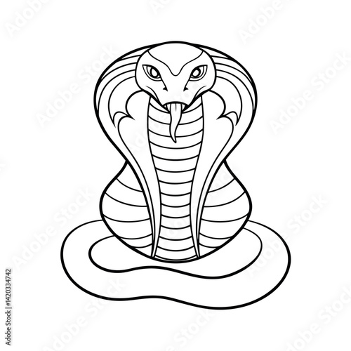 outline of a king cobra white background