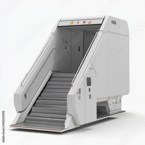 Airplane Boarding Stairs with White Background.