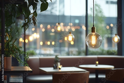 interior of a restaurant light decoration