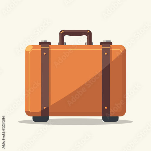 Vintage suitcase in a flat design style against a light background  