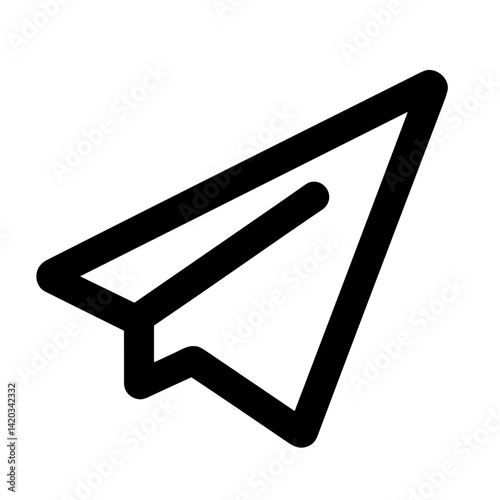 Paper plane icon in a thick hand-drawn style representing sending messages or digital delivery in communication apps - concept of direct messaging and email in modern UI