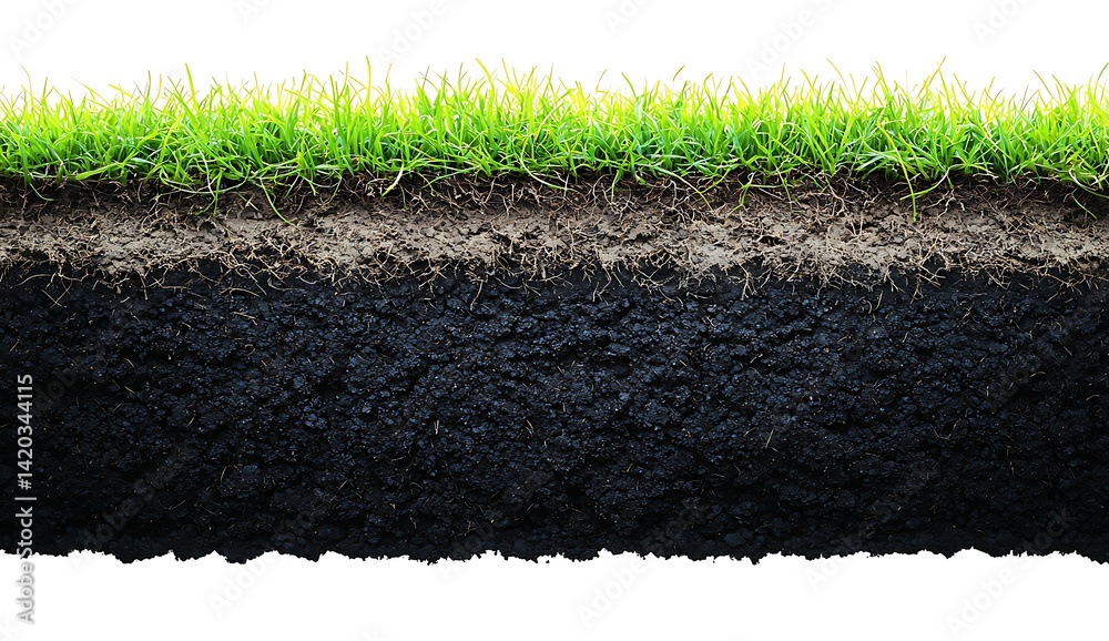 custom made wallpaper toronto digitalCross Section of Soil Layers with Green Grass on Top Surface