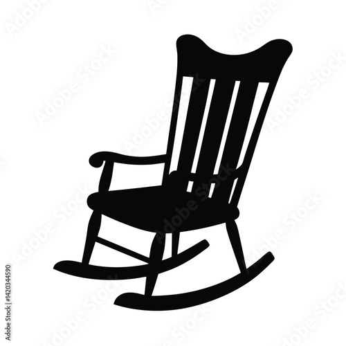 Silhouette of Rocking Chair with Invisible Motion  