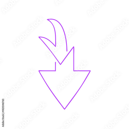 Icon of a Downward Arrow in Minimalist Style  