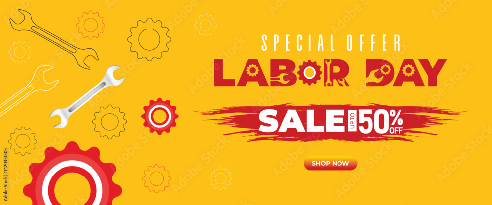 Labor Day Sale Web Banner Template Bold Abstract Design Honoring Workers. Labour Day Poster Illustration Design for Promotion Sale Event. Special Offer Labor Day Sale advertising background Labor Day Sale Web Banner Template Bold Abstract Design Honoring Workers. Labour Day Poster Illustration Design for Promotion Sale Event. Special Offer Labor Day Sale advertising background