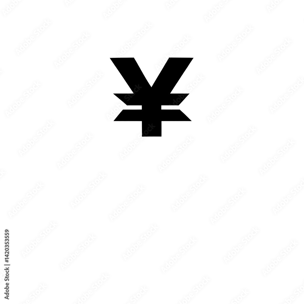 Obraz premium Yen Currency Symbol Economic Financial Japanese Chinese Money Sign Economy Investment Worldwide Exchange.