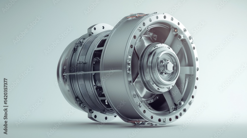 High-performance turbine engine designed for aerospace applications showcasing intricate engineering details High-performance turbine engine designed for aerospace applications showcasing intricate engineering details