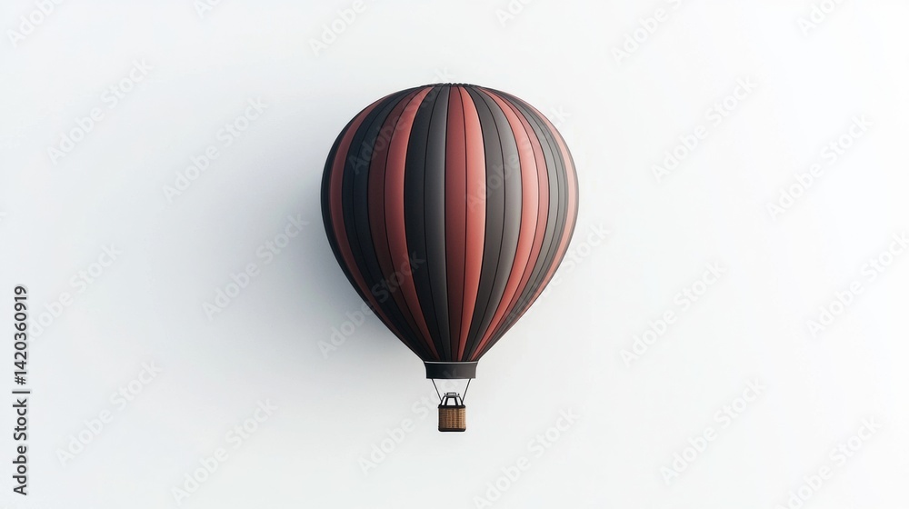 Fototapeta premium Hot air balloon in mid-flight against a clear sky during early morning