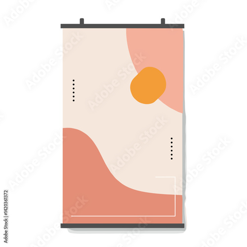 Abstract poster with soft shapes and warm colors