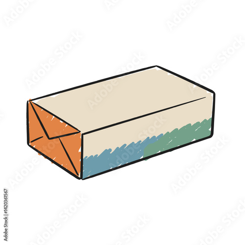 Illustration of a rectangular box with colored edges