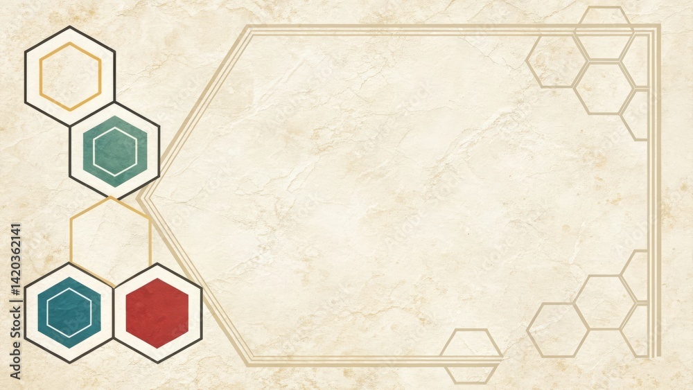 Obraz premium Geometric Hexagon Frame on Textured Background