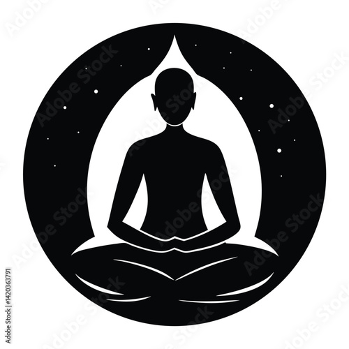 Person Meditating in Calm Natural Environment