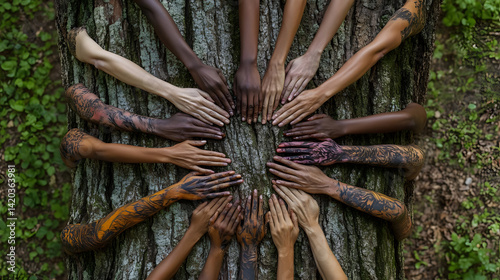 Unity: Hands Around a Tree, Diverse Skin