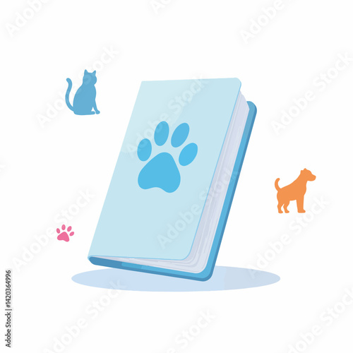 Pet passport symbolizing ownership with minimalistic design, travel documentation