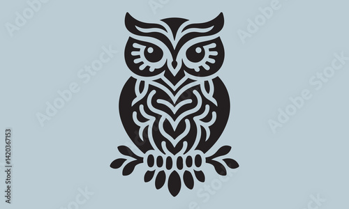 owl on white background