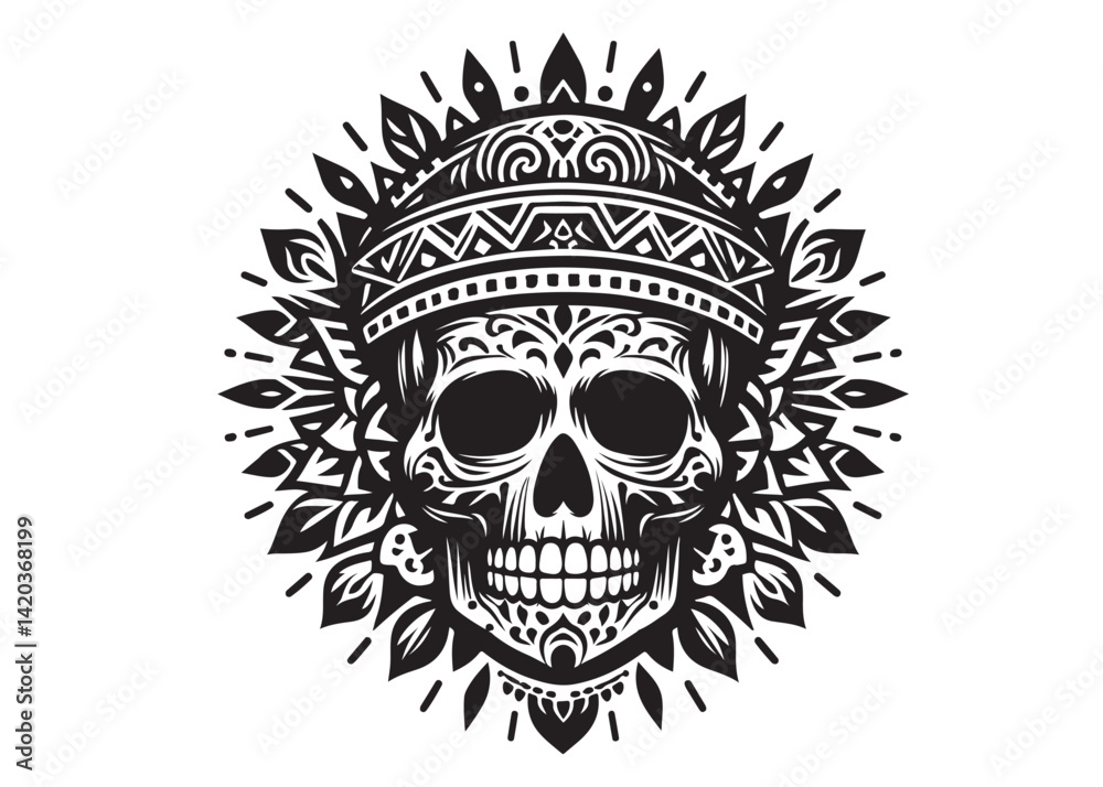 Fototapeta premium skull head silhouette logo vector, skull logo icon silhouette, human skull death silhouette vector, black human skull head silhouette vector illustration on white background