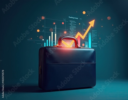 Obraz na płótnie Business Growth, Success Financial Investment, Upward Trend, Statistics, Data Analysis w salonie